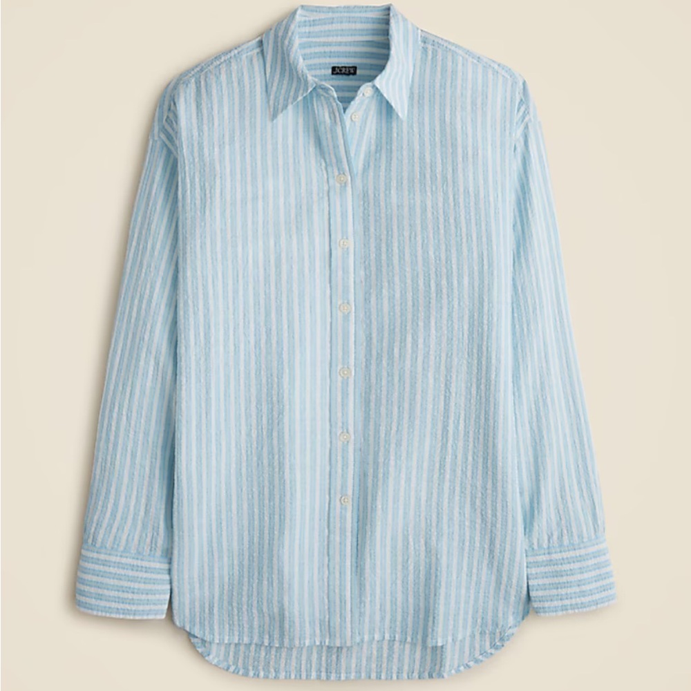 J. Crew Étienne oversized shirt in textured cotton-blend poplin XS